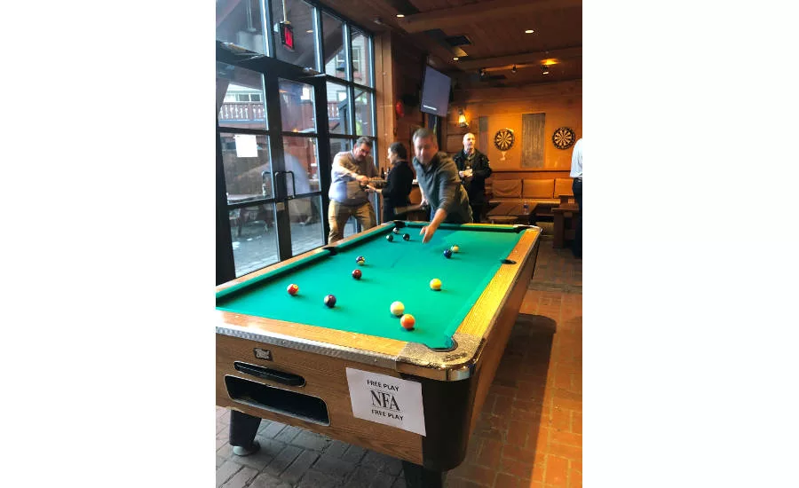 NFA members playing pool