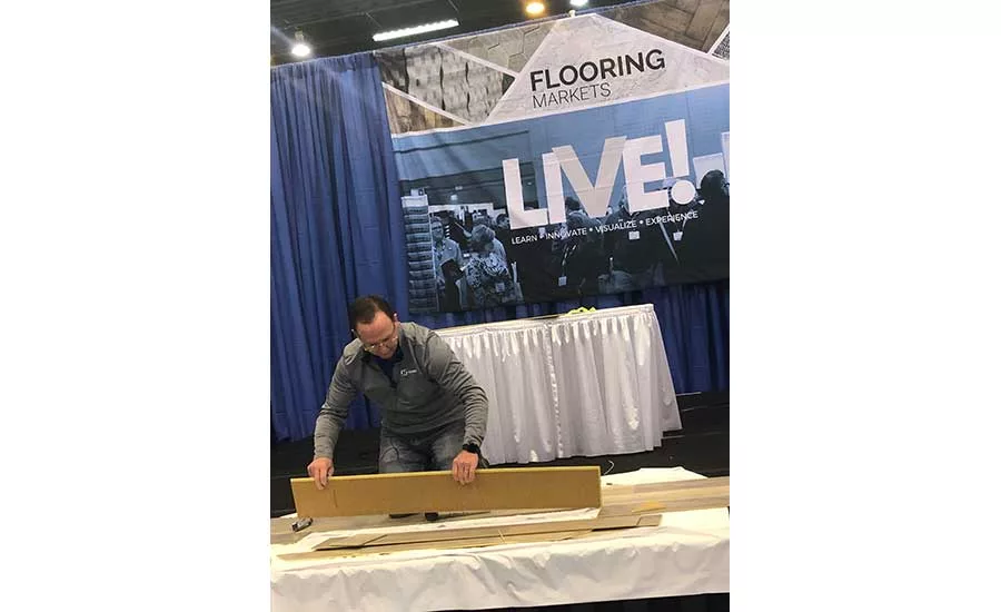 Product demo on Southeast Flooring Market LIVE! stage