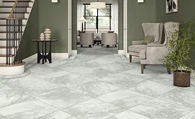 residential foyer with stone-look tile