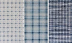 three washable rug images in blue