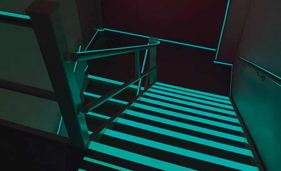 Johnsonite Safe-T-First provides escape path marking system