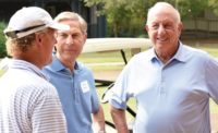 Julius Shaw, Jr., Howard Brodsky, Julian Saul at Alan Greenberg golf tournament