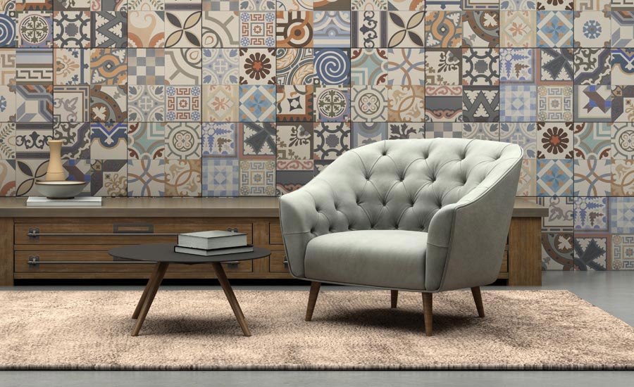 patterned wall tile