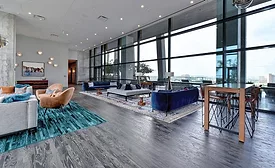 CFS' work in the lounge of a luxury high rise condo building
