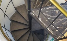 carpet installation on spiral staircase