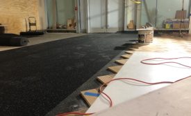 flooring installation at Quality Bistro