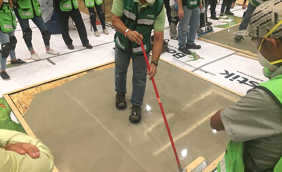 application of a self-leveling product