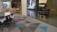 completed modular carpet tile installation