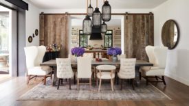 Dining room of sustainable farmhouse