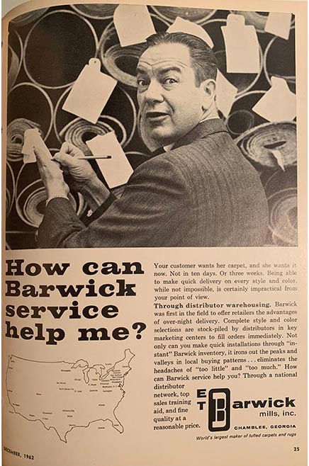 Barwick Mills ad, 1960's