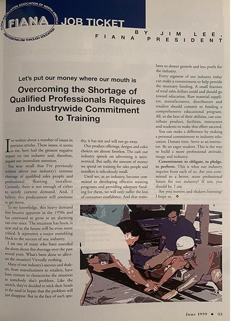 installer training, 1990's