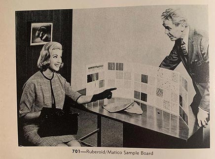 Ruberoid/Matico sample board, 1960's