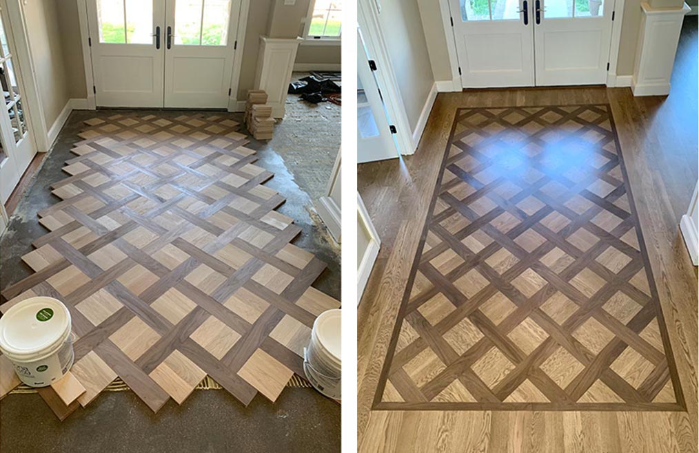 Walnut and White Oak Basket Weave