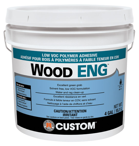 Custom Building Products' Wood ENG Low VOC Polymer Adhesive