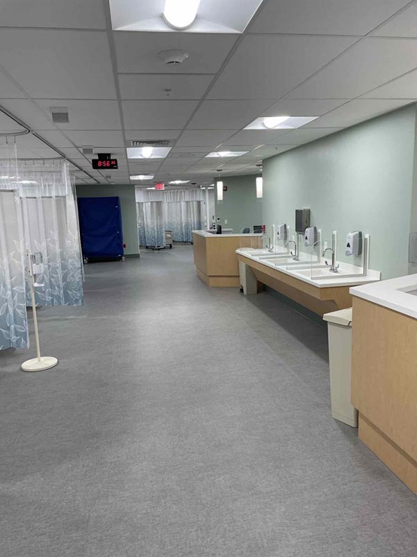 Flooring installation project at Yale New Haven Hospital
