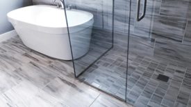 tile flooring installed in bathroom