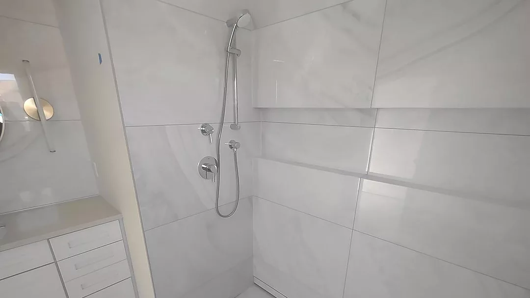 custom curbless shower installation