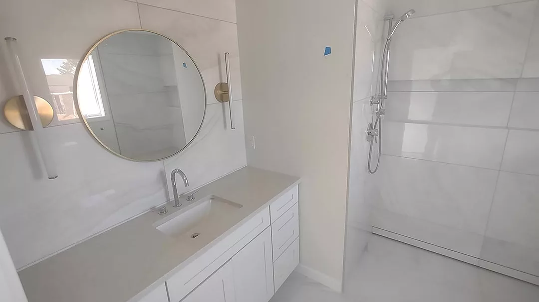 custom curbless shower installation