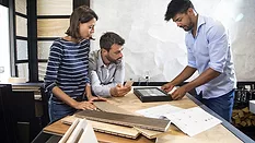 salesperson meeting with clients