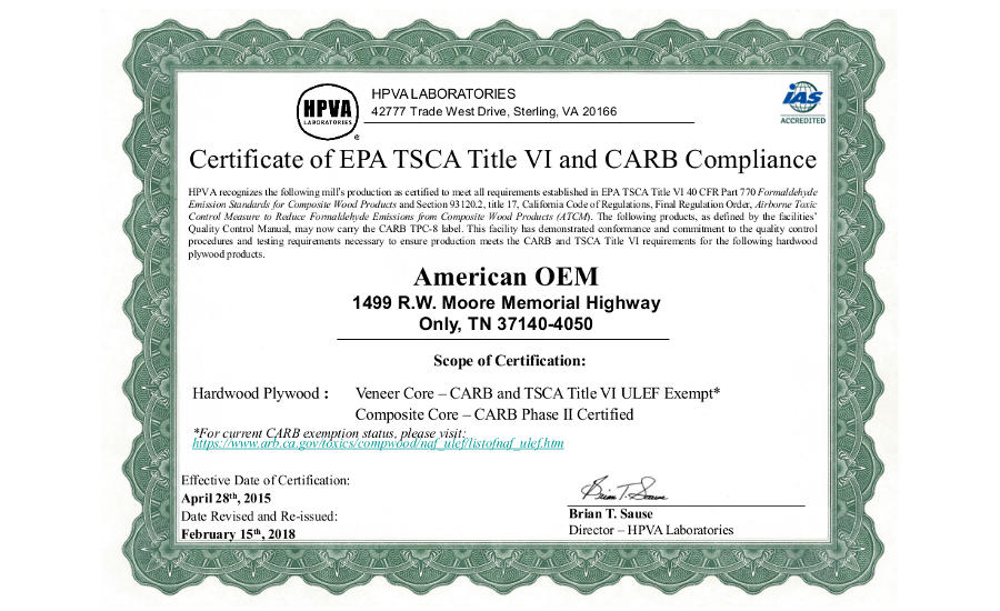 AmericanOEM-Certificate
