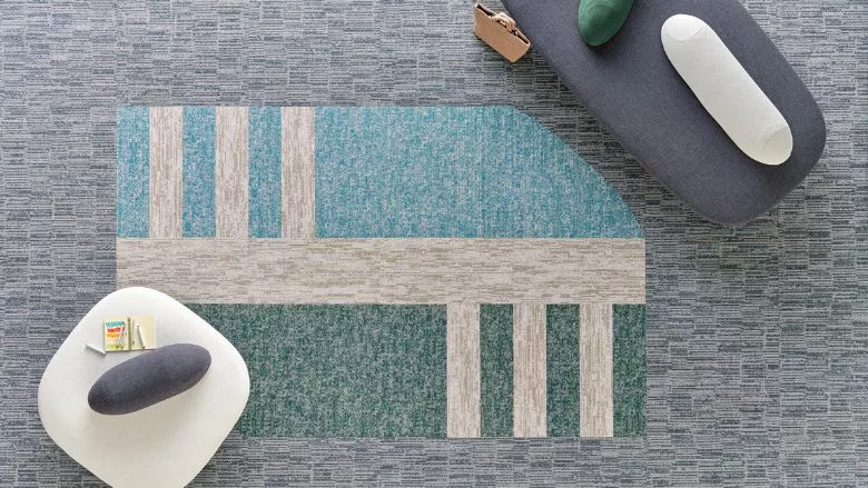 View of carpet tile from the top