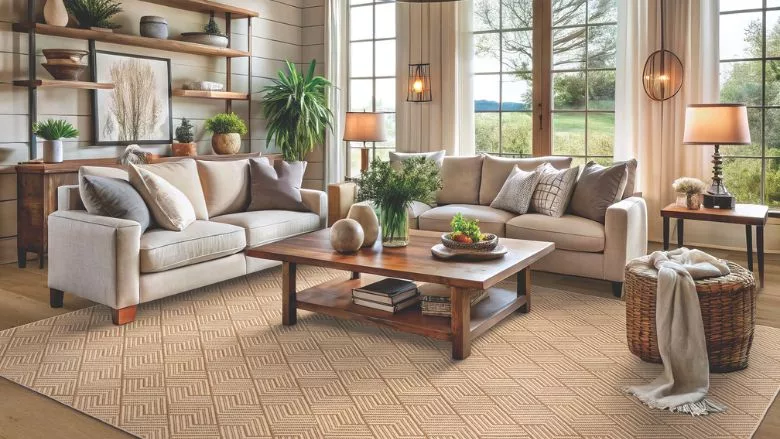Living room with area rug