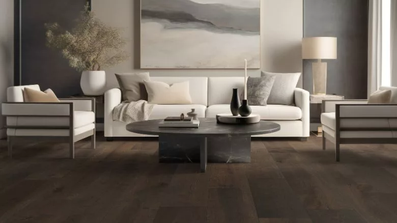 Hardwood floor in a living room