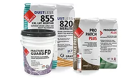 Merkrete gauged porcelain tile panel installation products