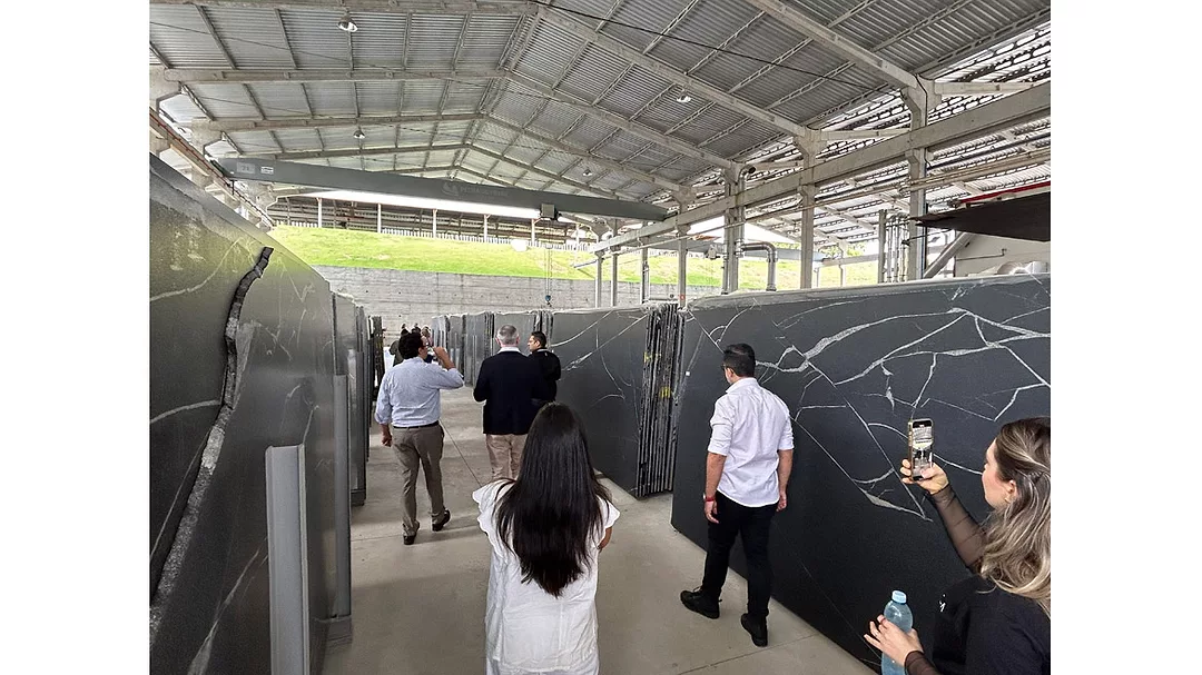 Pedra do Frade black slabs with white veining