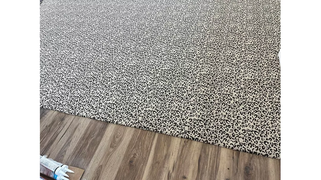leopard-spotted carpet pattern