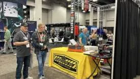 Ken Ballin manning the Tools 4 Flooring booth in Tool Alley at TISE 2025