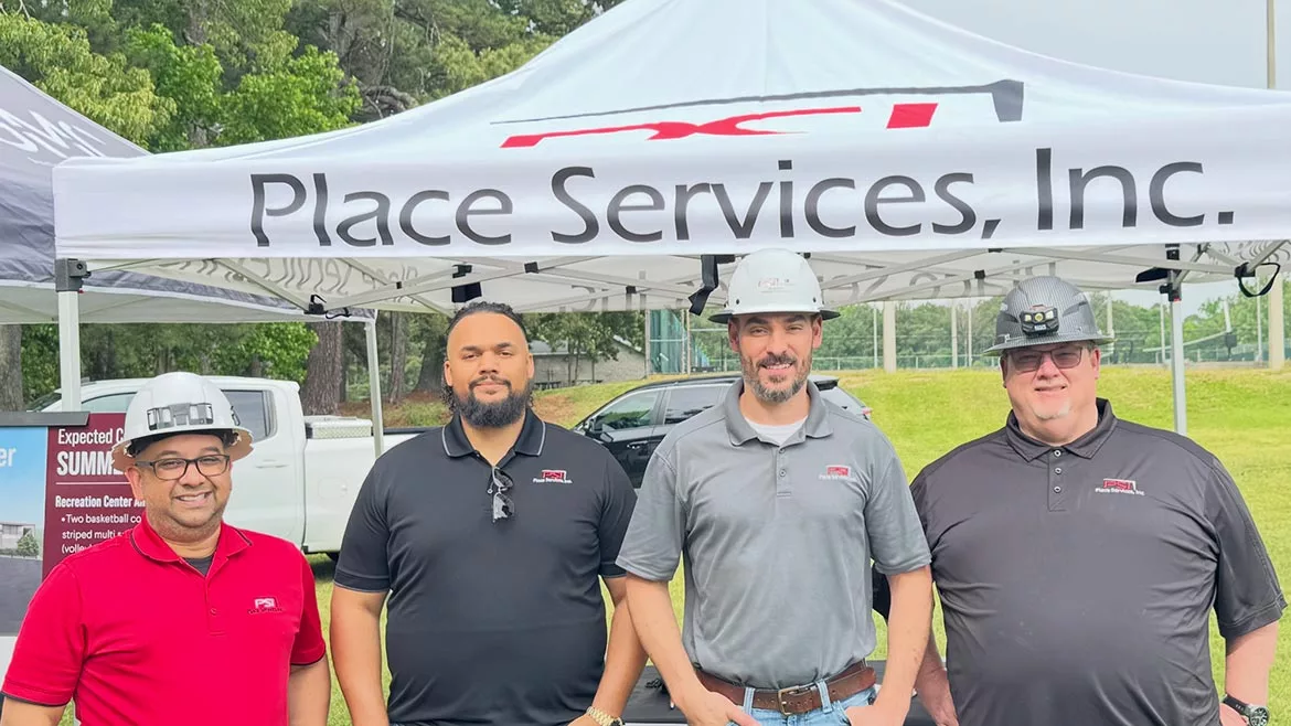 Kevin Muhammad, Desmond Belcher, Paul Gleason and Ben Boatwright on a jobsite
